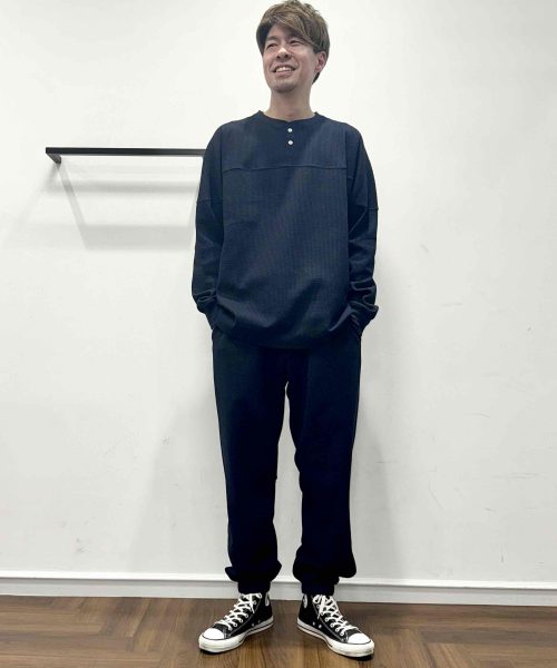 【25SS】ワッフル生地ヘンリーネックセットアップ【長袖Ver．】