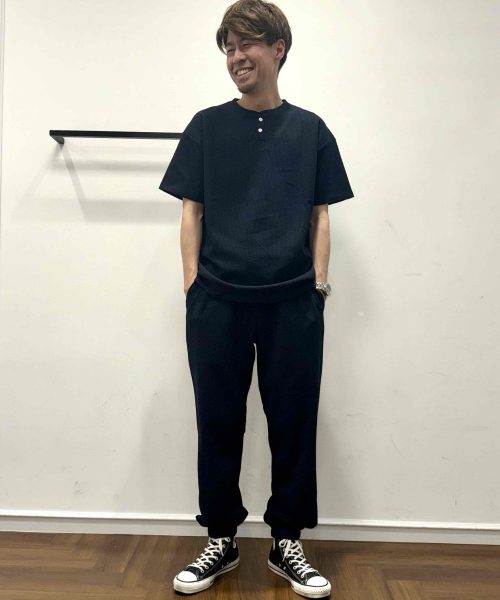 【25SS】ワッフル生地ヘンリーネックセットアップ【半袖Ver．】