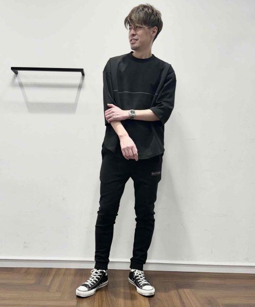 【25SS】スムース七分袖セットアップ【BLACKLABEL】