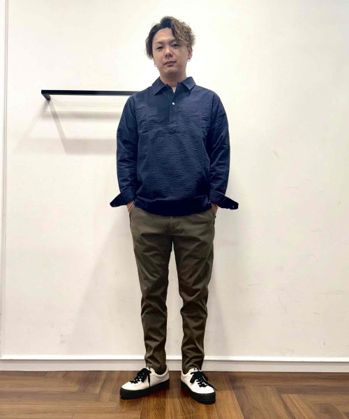 【25SS】シアサッカースキッパーコーデ【NAVY】