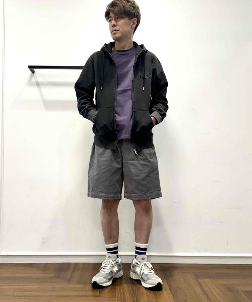 【25SS】スノー加工パーカーコーデ【BLACK】