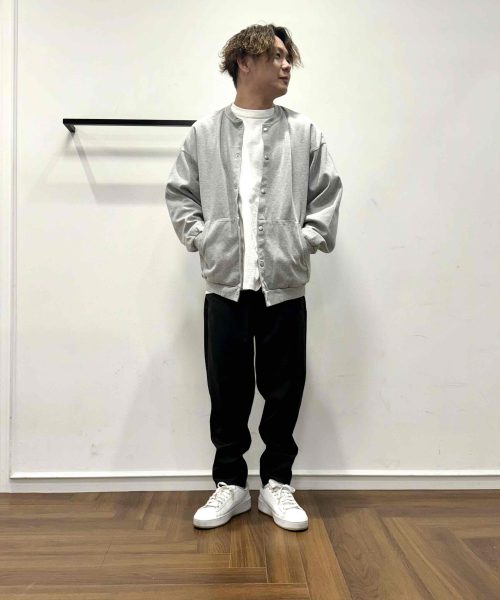 【25SS】スノー加工スナップボタンカーディガンコーデ【GRAY】
