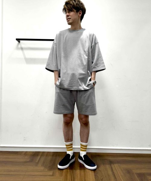 【25SS】ナローボーダーリラックスセットアップコーデ【NAVY】