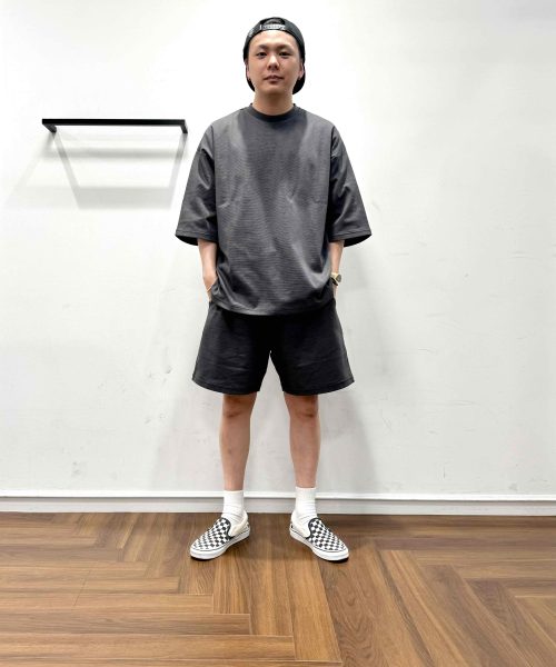 【25SS】ナローボーダーリラックスセットアップコーデ【DARKGRAY】