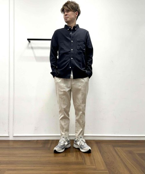 【25SS】COOLFIBER®長袖ビジカジ鹿の子シャツコーデ【NAVY】