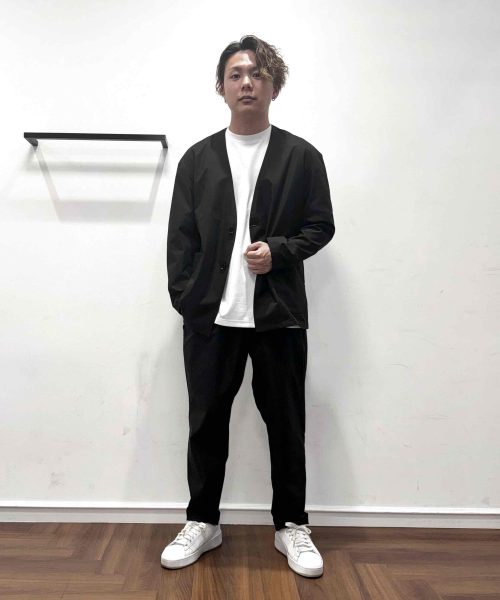 【25SS】ノーカラー綺麗めセットアップコーデ【BLACK】