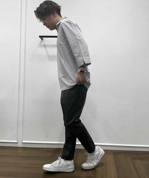 【25SS】ストライプスキッパーシャツコーデ【BLUE】