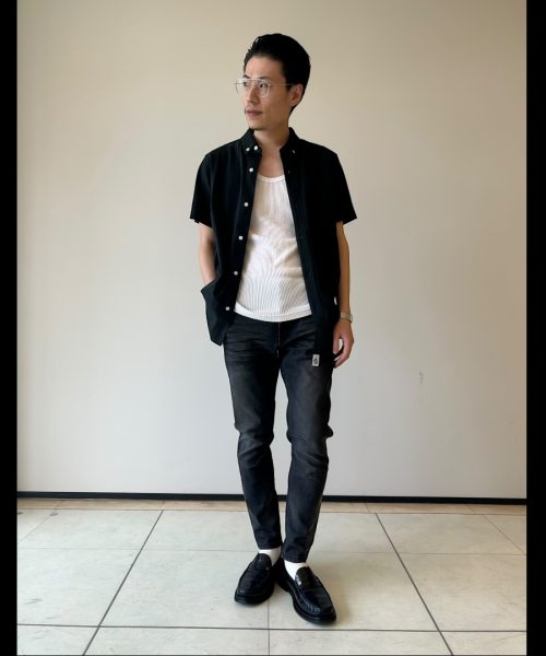 【COLL FIBER PLATING SHIRT-short sleeve】