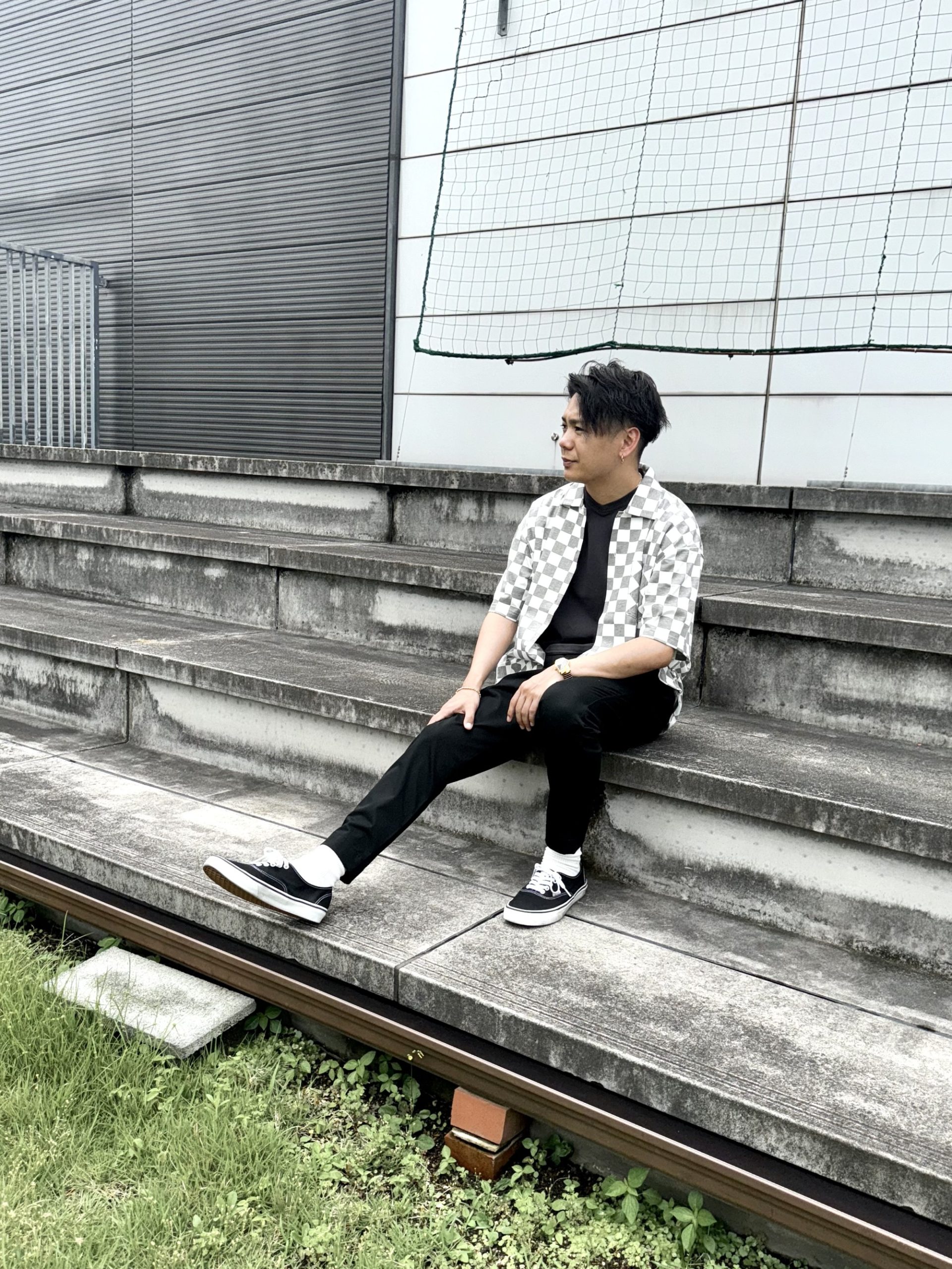 D*i様 サブカルチャー オープン記念　Tシャツ　チェッカーフラッグ size3 25SS】チェッカーフラッグシャツコーデ【GRAY】 – The DUFFER of St