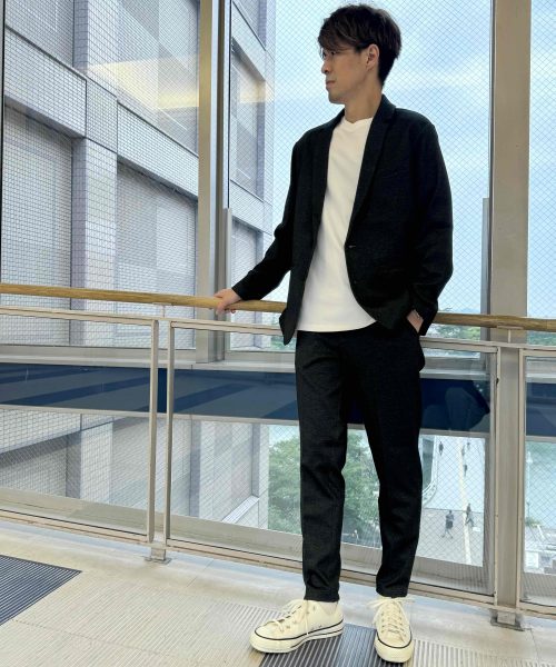 【25SS】ウールプリントジャージセットアップコーデ【CHARCOALGRAY】