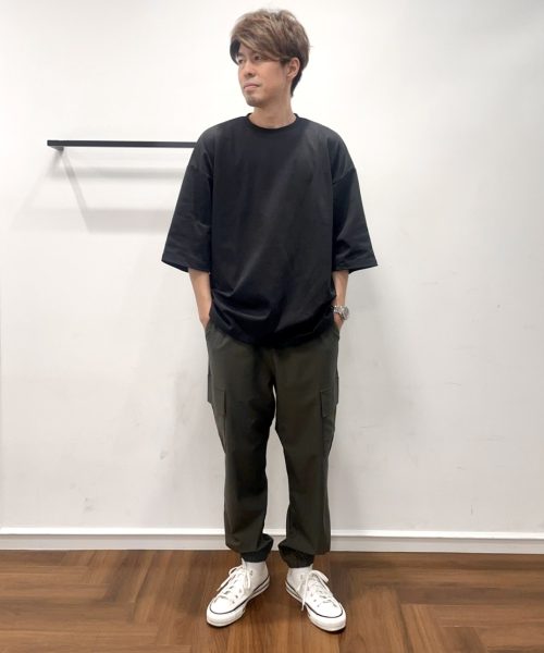 【25SS】カーゴパンツシンプルコーデ【KHAKI】