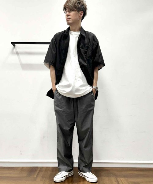 【25SS】ウール×ナイロンシャツコーデ【BLACK】
