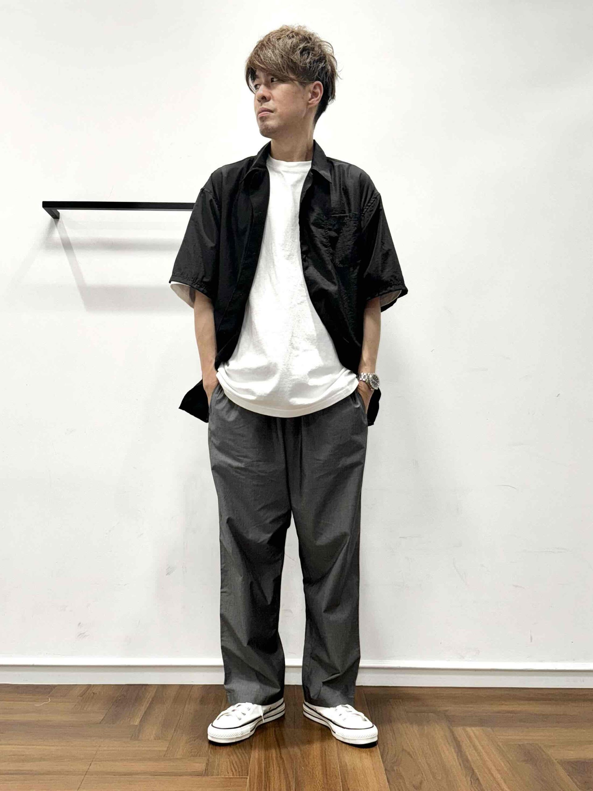 25SS】ウール×ナイロンシャツコーデ【BLACK】 – The DUFFER of St