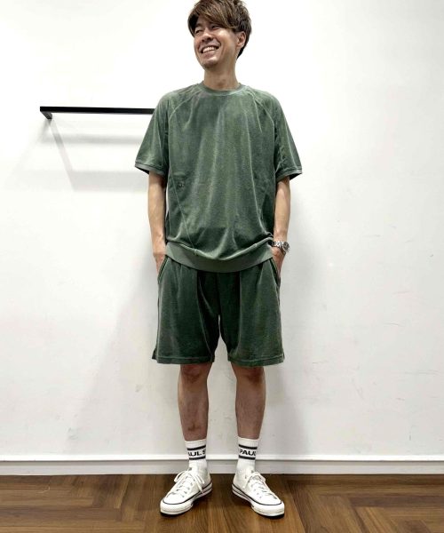 【25AW】ピグメント染めパイル生地セットアップコーデ【MINTGREEN】