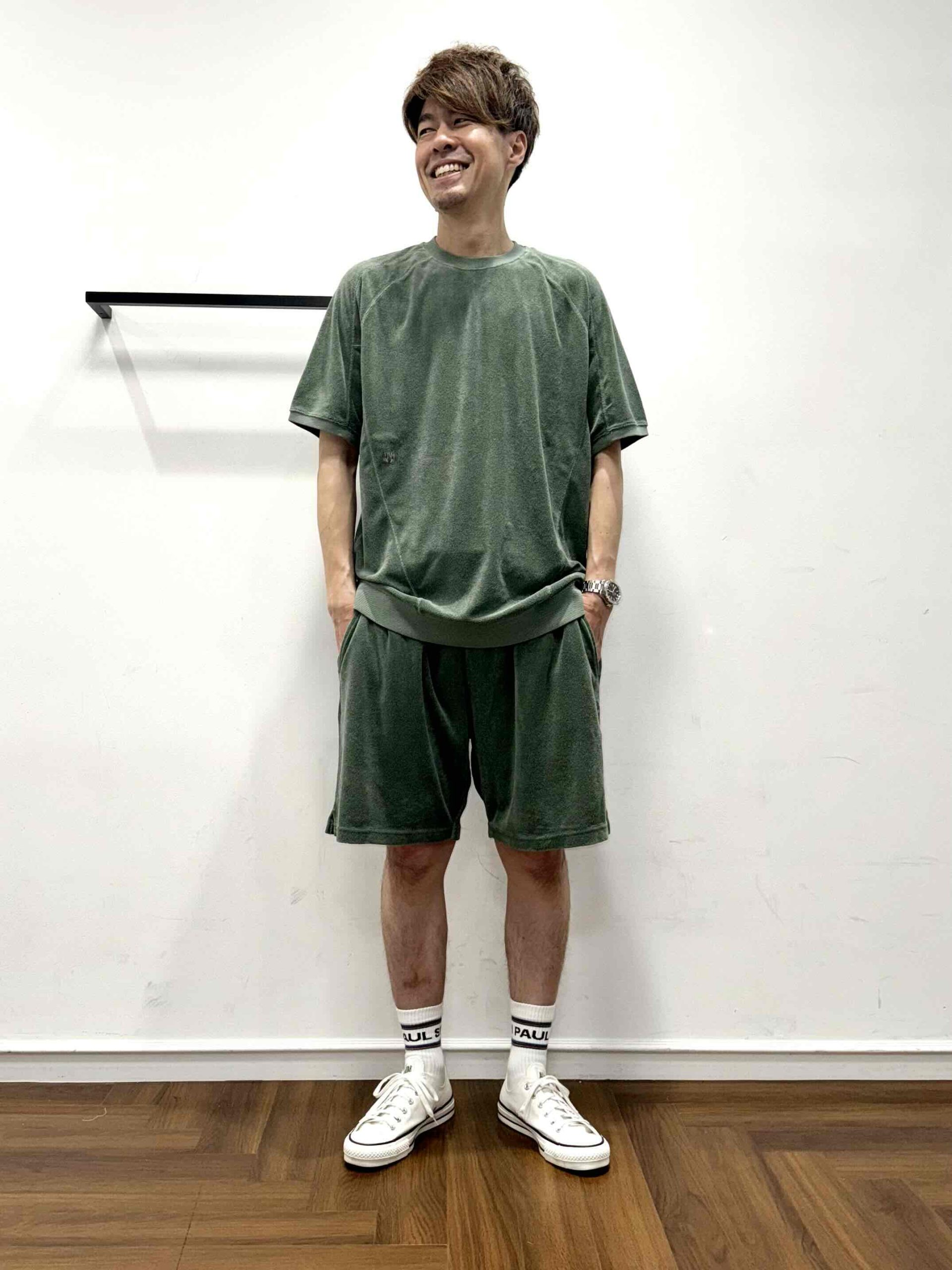 25AW】ピグメント染めパイル生地セットアップコーデ【MINTGREEN