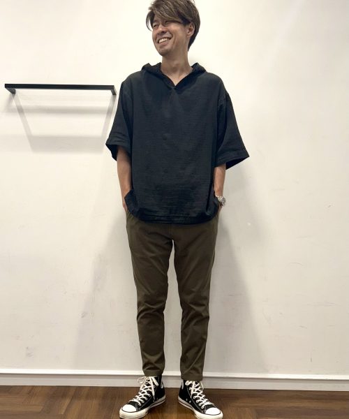 【25AW】ダブルガーゼ メキシカンパーカーコーデ【BLACK】
