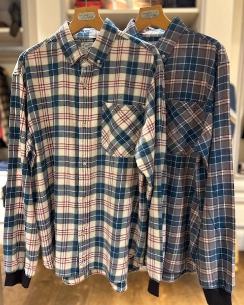 インディゴ チェックシャツ