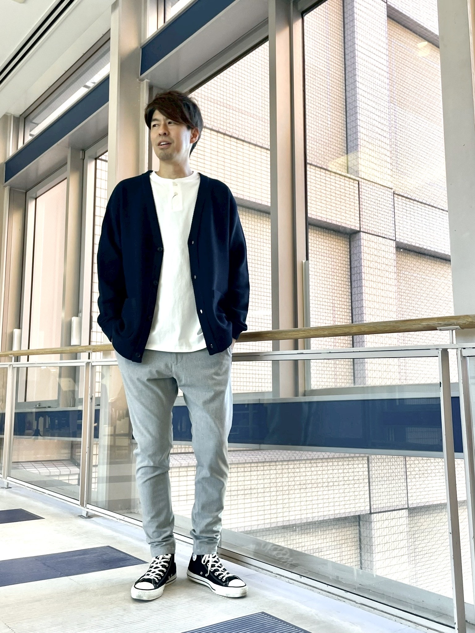 25AW】ワッフルカーディガンコーデ【NAVY】 – The DUFFER of St.GEORGE