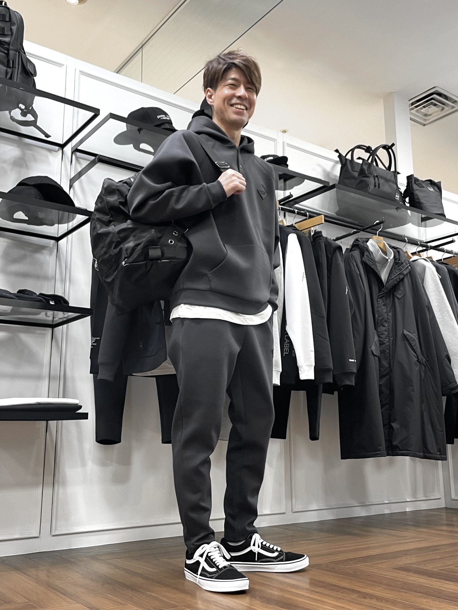 25AW】BLACKLABELダンボールニットスナップボタンパーカーコーデ