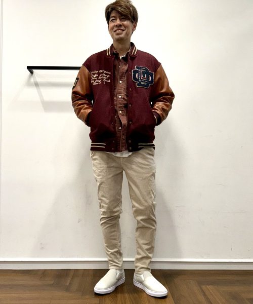 【25AW】Safari掲載中バーシティジャケットコーデ【Burgundy】