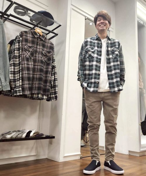 【25AW】切替デザイン フランネル チェックシャツコーデ【GREEN】