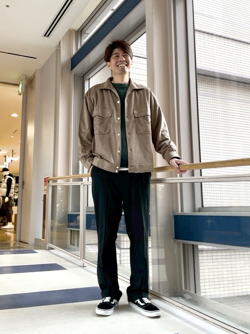 25AW】フェイクスウェード オープンカラーシャツコーデ【GrayishBeige