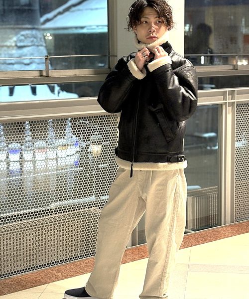 25A/W　フェイクムートンB3フライトジャケットコーデ