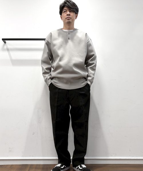 【26SS】ヘンリーニットコーデ【LIGHTGRAY】