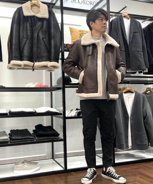 【25AW】フェイクムートン B3 フライトジャケットコーデ【BROWN】