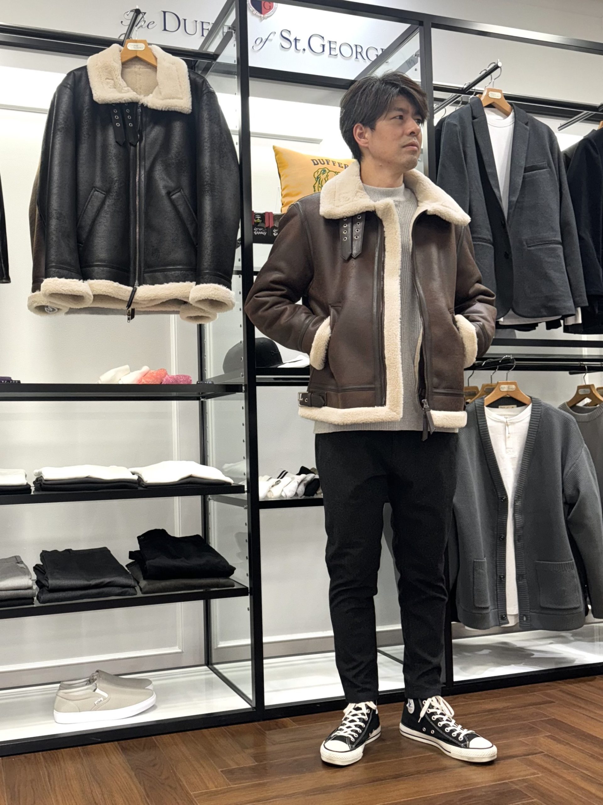 25AW】フェイクムートン B3 フライトジャケットコーデ【BROWN】 – The