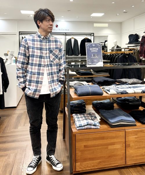 【25AW】INDIGOLABELチェックシャツコーデ【NAVY】
