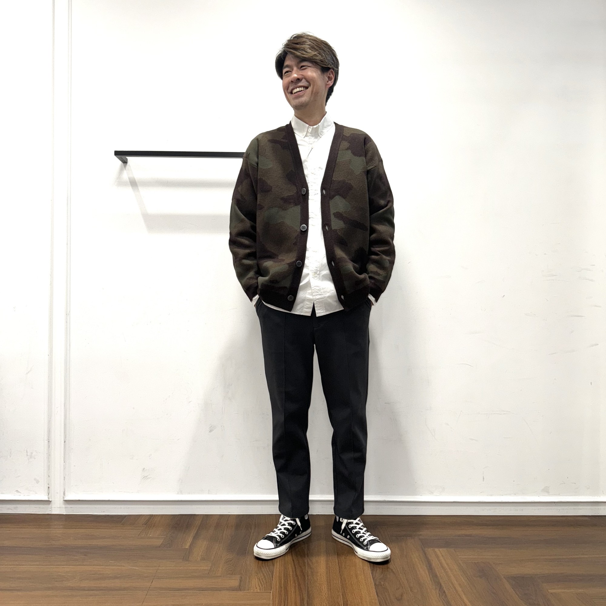 b*n様 【美品】Schott トラ柄カーディガン 25AW】迷彩柄ニットカーディガンコーデ【CAMOUFLAGE】 – The DUFFER of