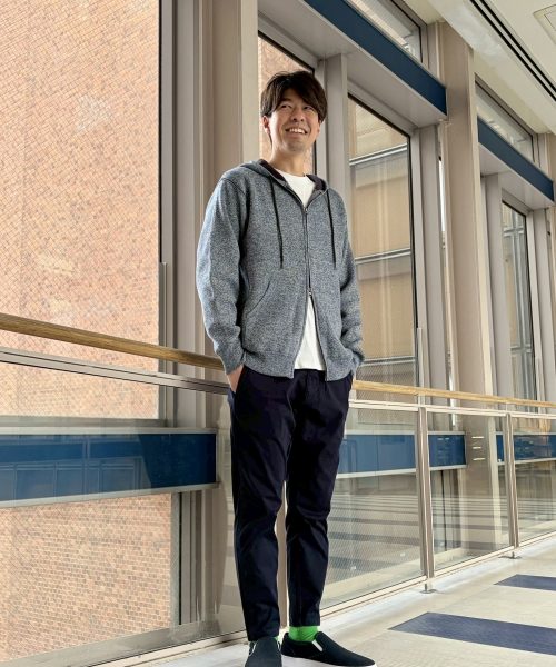 【26SS】ダブルフェイス ニット ジップパーカーコーデ【NAVY】