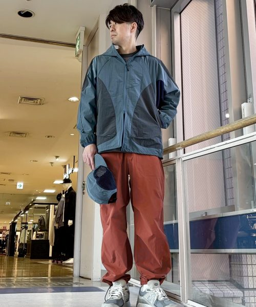 【26SS】テーマシアーリップストップパーカーコーデ【BLUE×DARKORANGE】