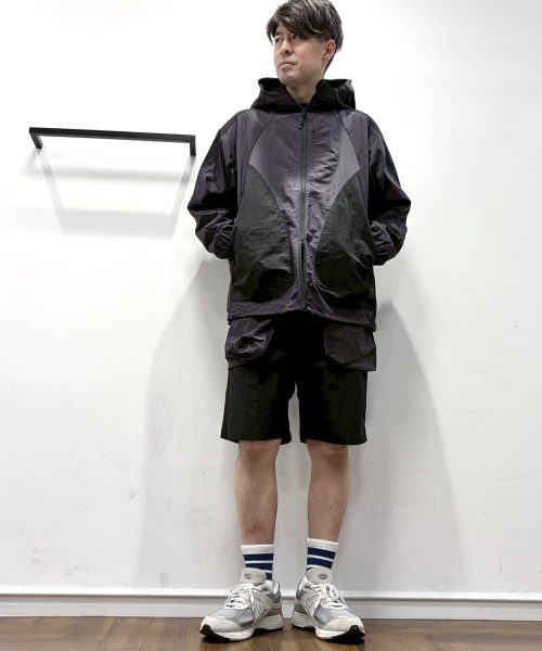 【26SS】シアーリップストップ生地セットアップコーデ【BLACK】