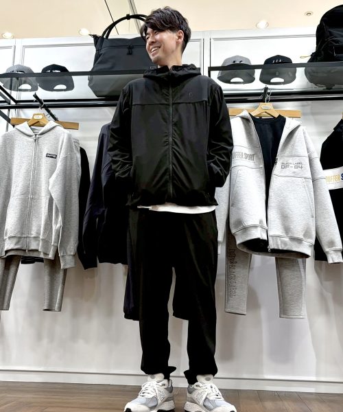 【26SS】BLストレッチ フーデッドブルゾンセットアップコーデ【BLACK】