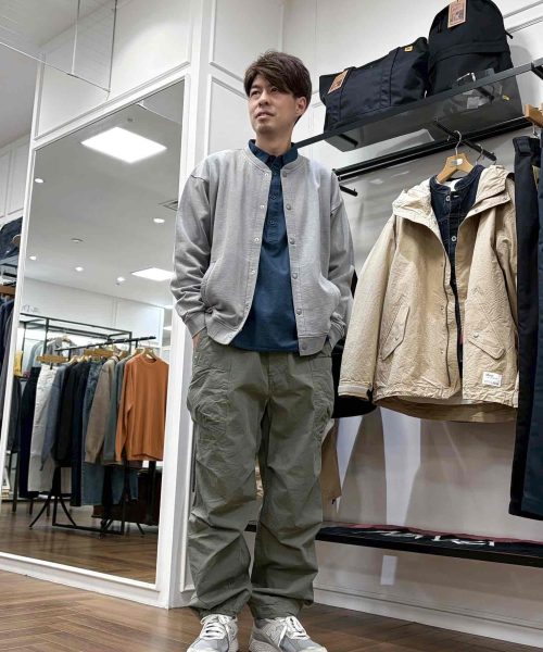 【26SS】ピグメントダイ スナップカーディガン コーデ【LIGHTGRAY】