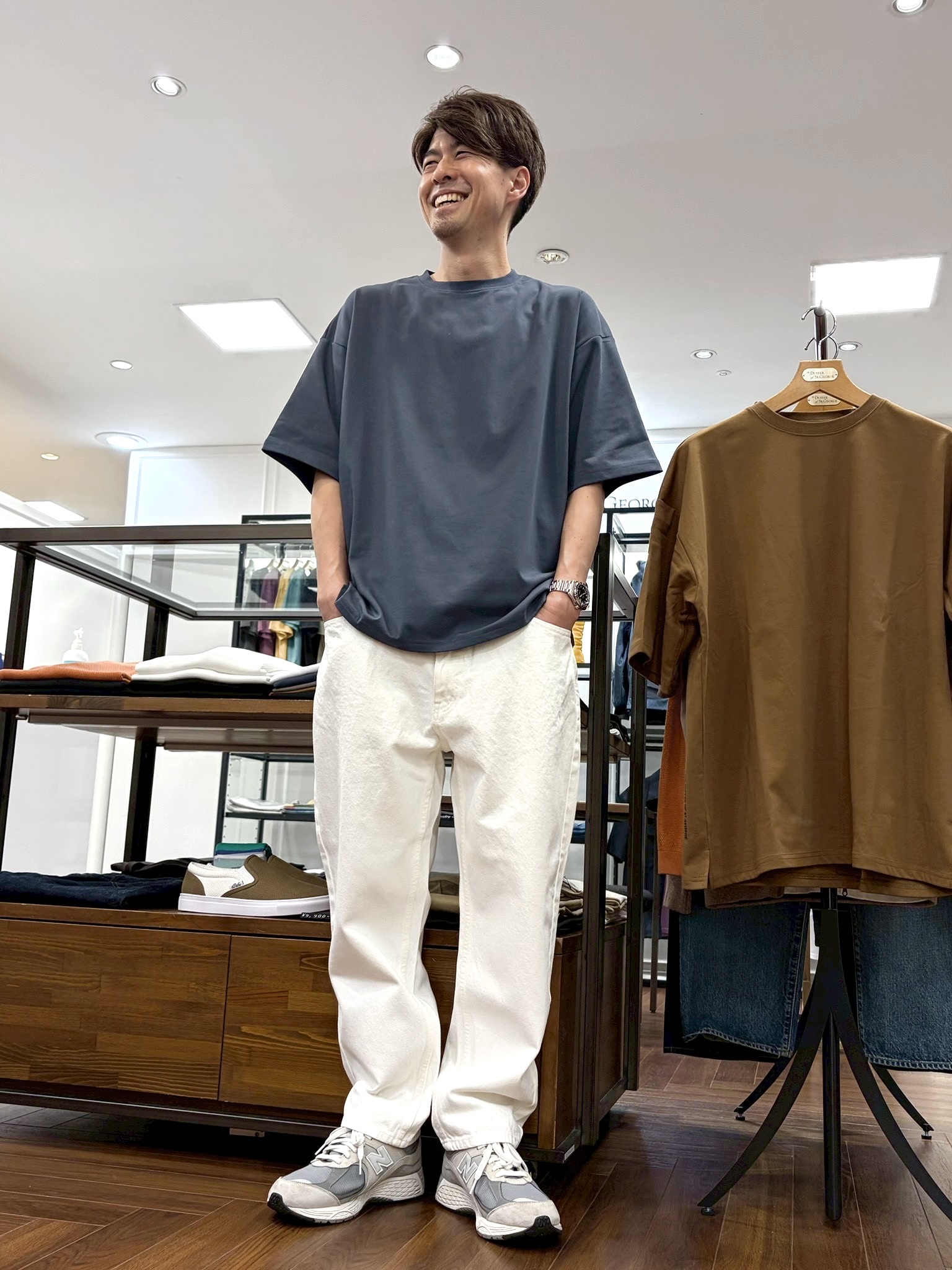 26SS】クールマックス リラックス Tシャツ爽やかコーデ【BLUEGRAY