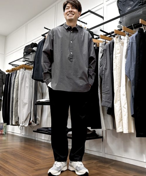 【26SS】バックサテンシャツ大人グレーコーデ【CHARCOALGRAY】
