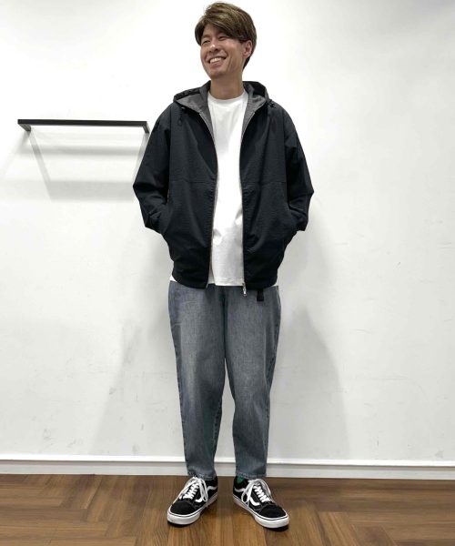 【26SS】シアサッカー×デニム休日コーデ【NAVY】