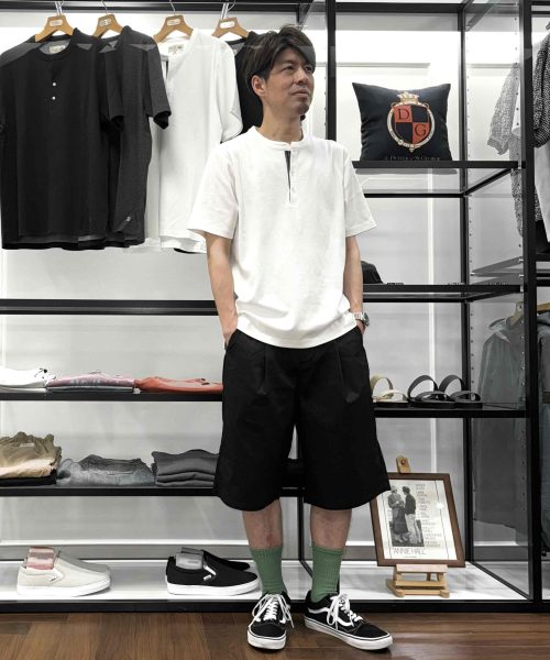 【26SS】クールファイバースキッパーポロシャツコーデ【WHITE】