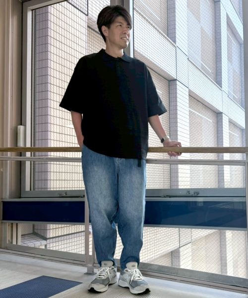 【26SS】バティック柄 ジャガードポロデニムコーデ【BLACK】