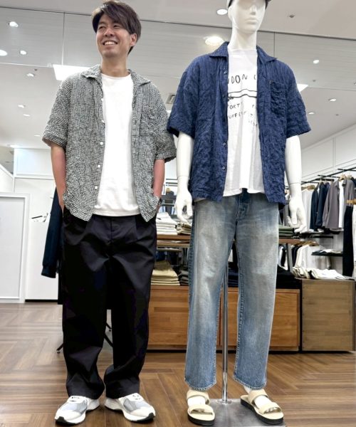 【26SS】イタリアンカラー 五分袖シャツホワイトコーデ【WHITE】