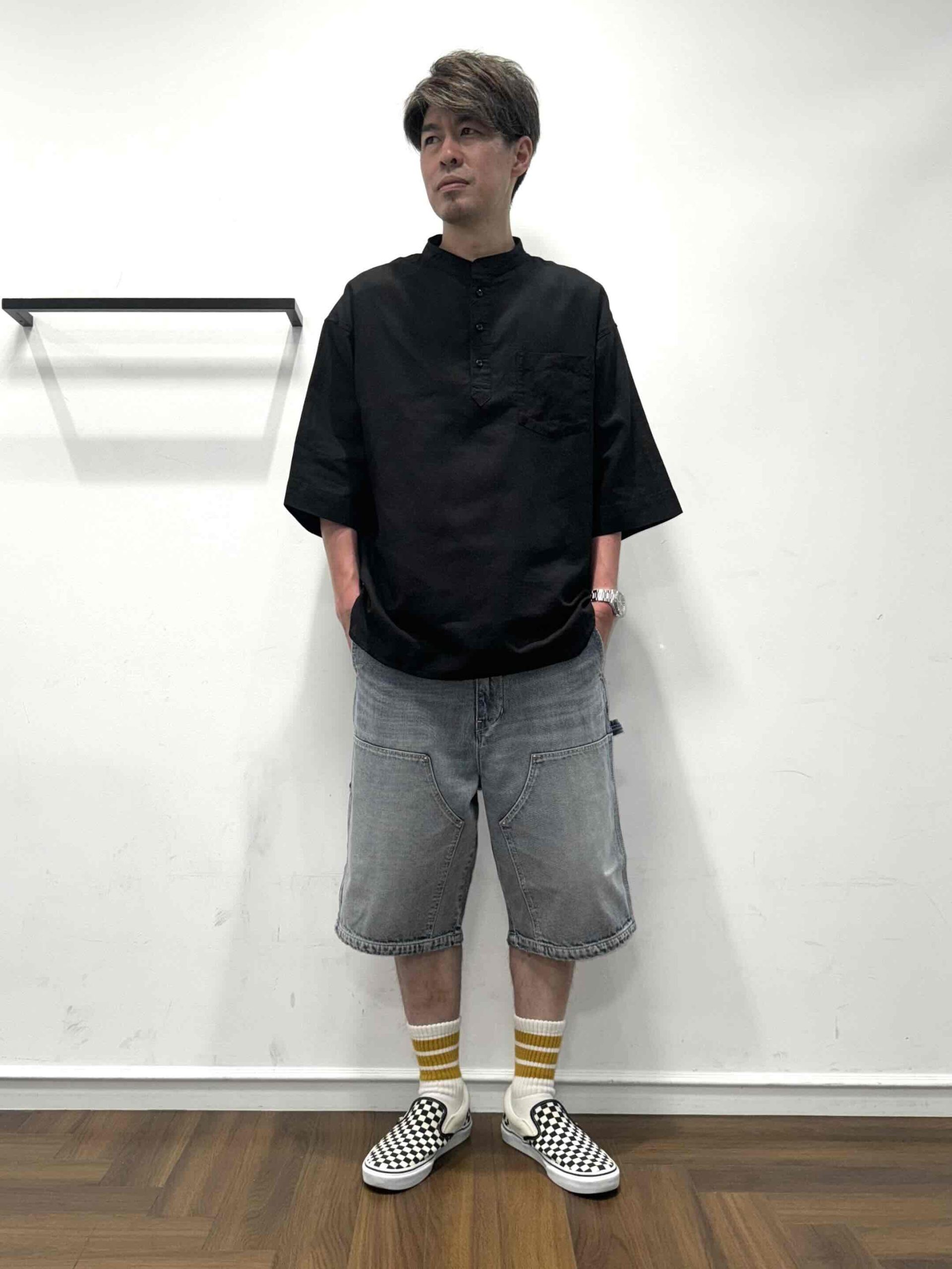 26SS】ダブルニーデニムショーツ大人コーデ【LIGHTINDIGOBLUE】 – The