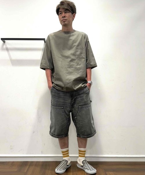 【26SS】ダブルニーデニムショーツカジュアルスタイル【BLACKDENIM】