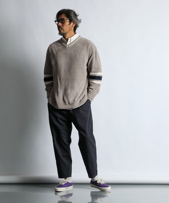 モールニットを使ったルーズコーデ