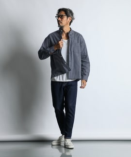 BOXシャツをアウター代わりに