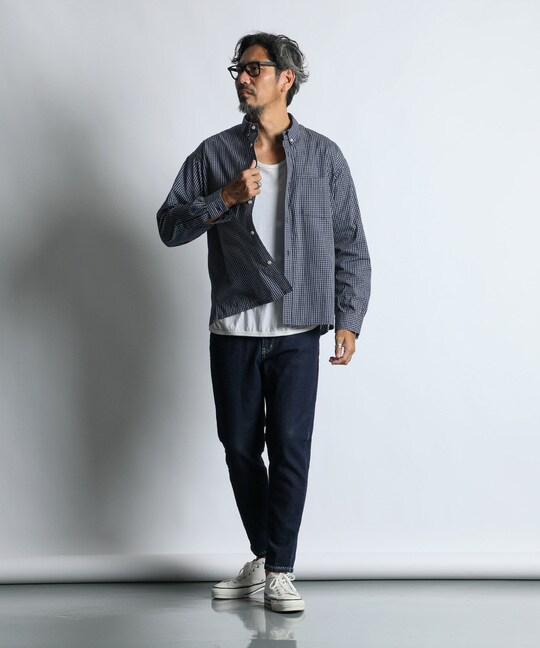 BOXシャツをアウター代わりに