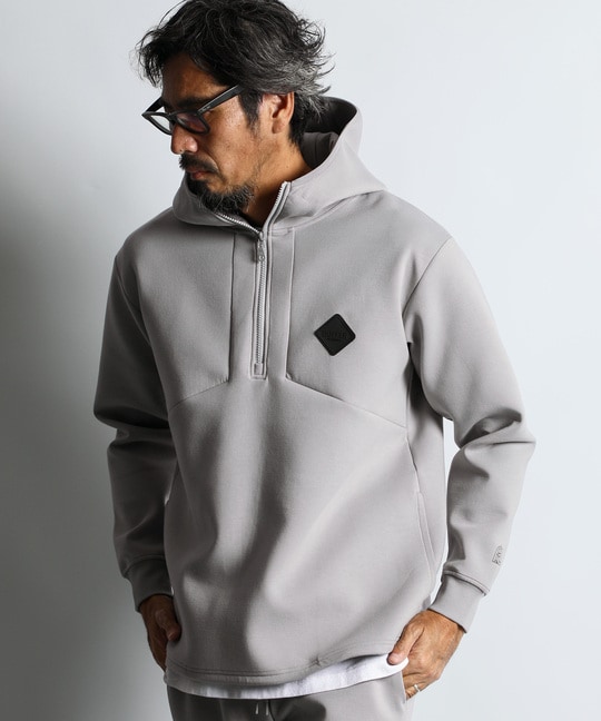 〔BLACK LABEL〕：セットアップ スタンドハーフジップ　パーカー