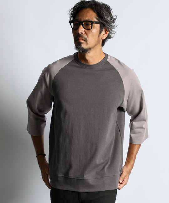 2重編み ラグラン 7分袖Tシャツ　【WEB限定アイテム】